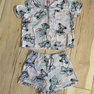 Disney Stitch Pajama Set in Blue and Purple